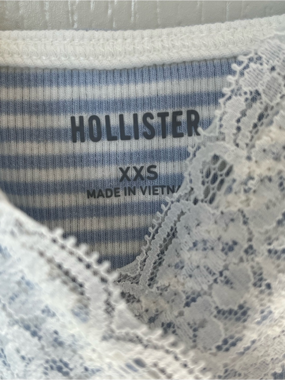 NWT Hollister Wrap Lace Trim Layering Cami Blue Stripe - Picture 8 of 9